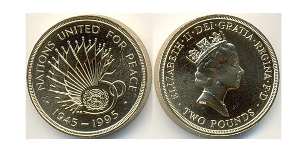 2 Pound United Kingdom (1922-)  伊丽莎白二世 (1926-2022)