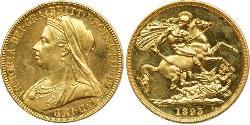 2 Pound 大不列颠及爱尔兰联合王国 (1801 - 1922) 金 维多利亚 (英国君主)