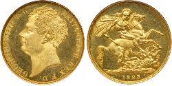 2 Pound 大不列颠及爱尔兰联合王国 (1801 - 1922) 金 喬治四世 (1762-1830)