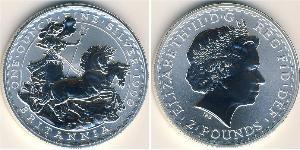 2 Pound United Kingdom (1922-) 銀 伊丽莎白二世 (1926-2022)