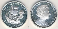 2 Pound 南乔治亚和南桑威奇群岛 銀 伊丽莎白二世 (1926-2022)
