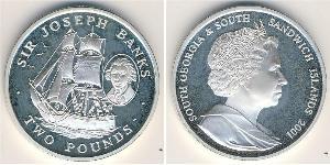 2 Pound 南乔治亚和南桑威奇群岛 銀 伊丽莎白二世 (1926-2022)