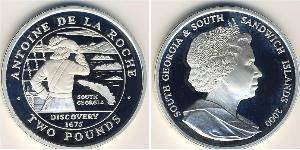 2 Pound 南乔治亚和南桑威奇群岛 銀 伊丽莎白二世 (1926-2022)