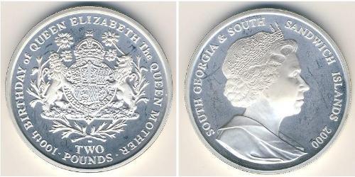2 Pound 南乔治亚和南桑威奇群岛 銀 伊丽莎白二世 (1926-2022)