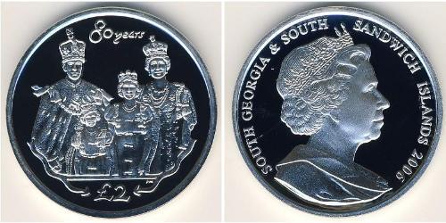 2 Pound 南乔治亚和南桑威奇群岛 銀 伊丽莎白二世 (1926-2022)
