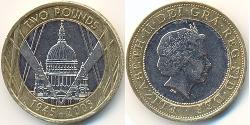 2 Pound United Kingdom (1922-) 镍/銅 伊丽莎白二世 (1926-2022)