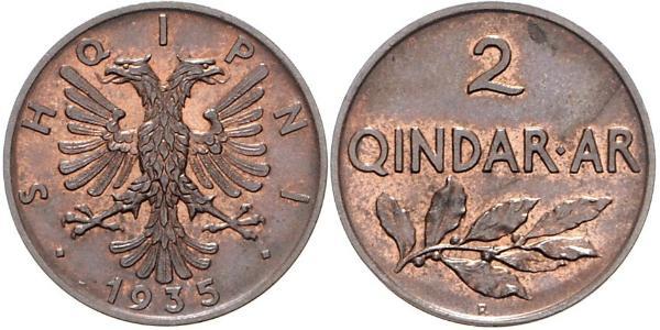 2 Qindarka Albania Bronzo 