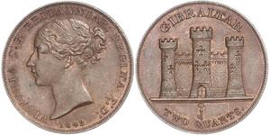 2 Quarto Gibraltar 銅 维多利亚 (英国君主)