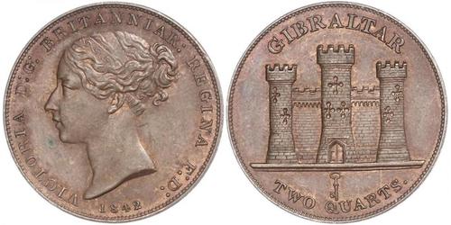 2 Quarto Gibraltar 銅 维多利亚 (英国君主)