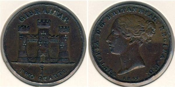 2 Quarto Gibraltar 銅 维多利亚 (英国君主)
