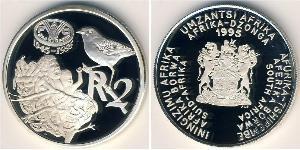 2 Rand Sudáfrica Plata 
