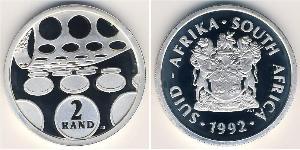 2 Rand South Africa 銀 