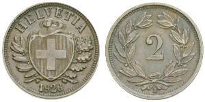 2 Rappen Suiza Bronce 
