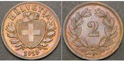 2 Rappen Schweiz Bronze 