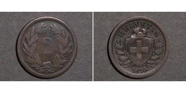 2 Rappen Schweiz Bronze 
