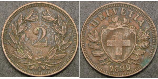 2 Rappen Suisse Bronze 
