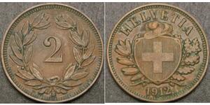 2 Rappen Switzerland Bronze 