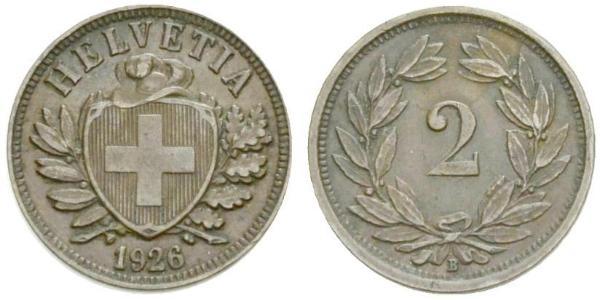 2 Rappen Switzerland Bronze 