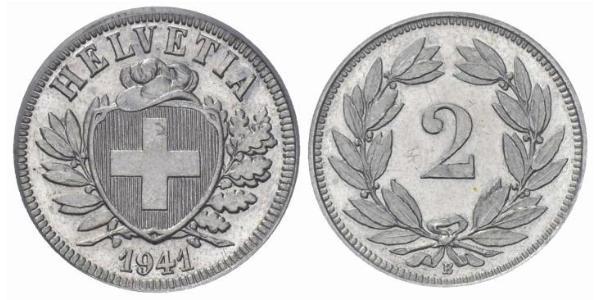 2 Rappen Switzerland Bronze 