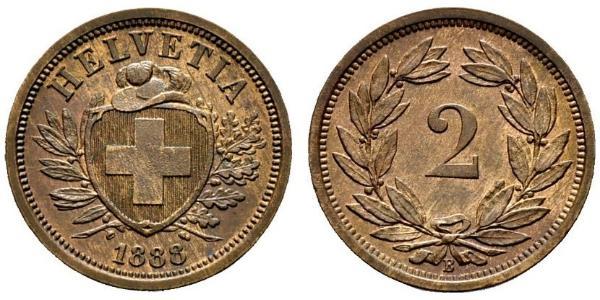 2 Rappen Switzerland Bronze 