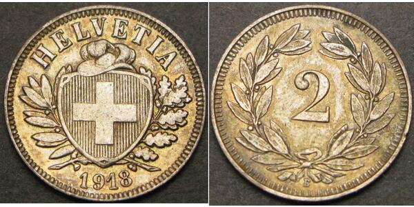 2 Rappen Switzerland Bronze 