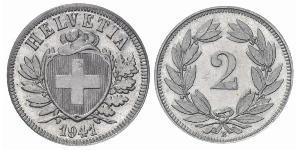 2 Rappen Svizzera Bronzo 