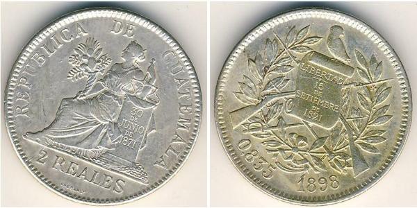 2 Real Guatemala (1838 - ) Argent 