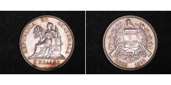 2 Real Guatemala (1838 - ) Argent 