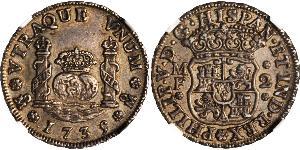 2 Real Nouvelle-Espagne (1519 - 1821) Argent Philippe V d