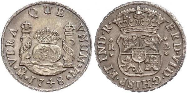 2 Real Impero spagnolo (1700 - 1808) Argento Carlo III di Spagna (1716 -1788)