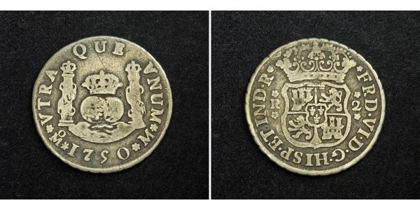 2 Real Impero spagnolo (1700 - 1808) Argento Carlo III di Spagna (1716 -1788)