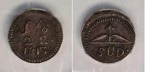 2 Real Nouvelle-Espagne (1519 - 1821) Laiton 