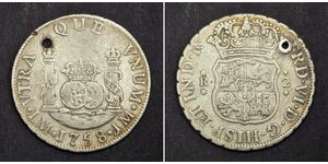 2 Real Peru Silber Ferdinand VI. von Spanien (1713-1759)