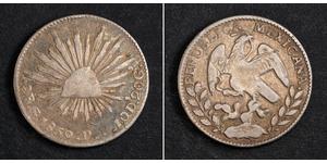 2 Real Second Federal Republic of Mexico (1846 - 1863) Silber 