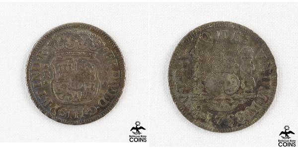 2 Real Spanisches Kolonialreich (1700 - 1808) Silber Karl III. von Spanien (1716 -1788)