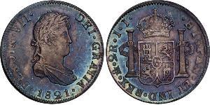 2 Real First Mexican Empire (1821 - 1823) Silver Ferdinand VII of Spain (1784-1833)