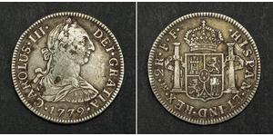 2 Real Spanish Mexico  / Kingdom of New Spain (1519 - 1821) Silver Charles III of Spain (1716 -1788)