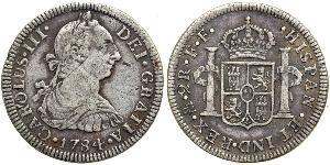 2 Real Spanish Mexico  / Kingdom of New Spain (1519 - 1821) Silver Charles III of Spain (1716 -1788)