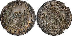 2 Real 新西班牙總督轄區 (1535 - 1821) 銀 Philip V of Spain(1683-1746)