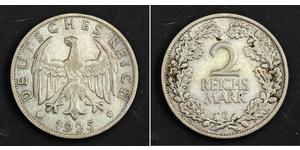2 Reichsmark République de Weimar (1918-1933) Argent 