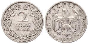 2 Reichsmark République de Weimar (1918-1933) Argent 