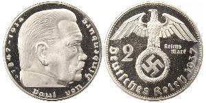 2 Reichsmark Troisième Reich (1933-1945) Argent Paul von Hindenburg