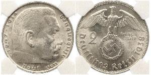 2 Reichsmark Troisième Reich (1933-1945) Argent Paul von Hindenburg