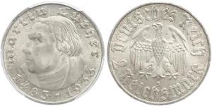 2 Reichsmark Troisième Reich (1933-1945) Argent Martin Luther