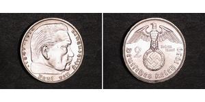 2 Reichsmark Troisième Reich (1933-1945) Argent Paul von Hindenburg