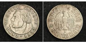 2 Reichsmark Troisième Reich (1933-1945) Argent Martin Luther