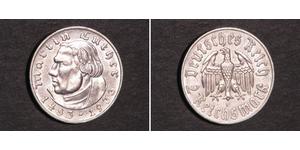 2 Reichsmark Troisième Reich (1933-1945) Argent Martin Luther