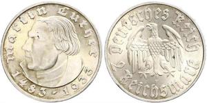 2 Reichsmark Troisième Reich (1933-1945) Argent Martin Luther