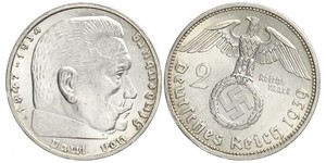 2 Reichsmark Germania nazista (1933-1945) Argento Paul von Hindenburg