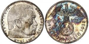 2 Reichsmark Germania nazista (1933-1945) Argento Paul von Hindenburg